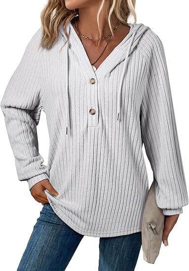 SHEWIN Fall Women Oversized Hoodies Spring V Neck Sweatshit 2025